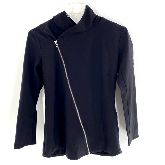 Betabrand Work Hard Play Hard Hooded Asymmetrical Zip Jacket Black Sz S Athletic - Picture 1 of 14